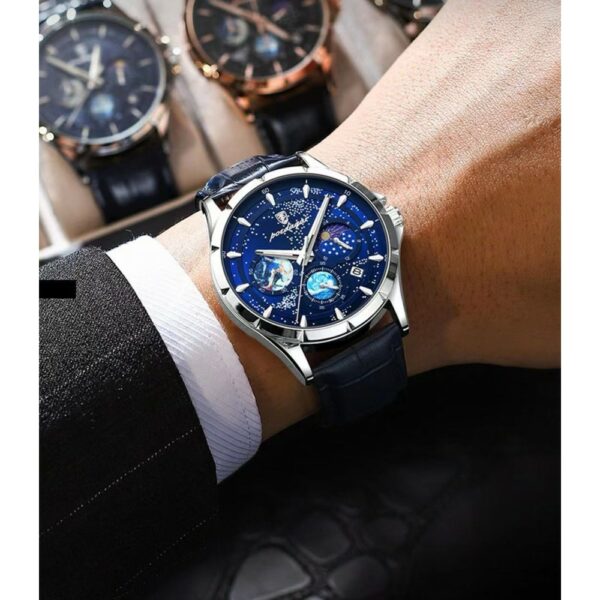 poedagar men's genuine leather watch
