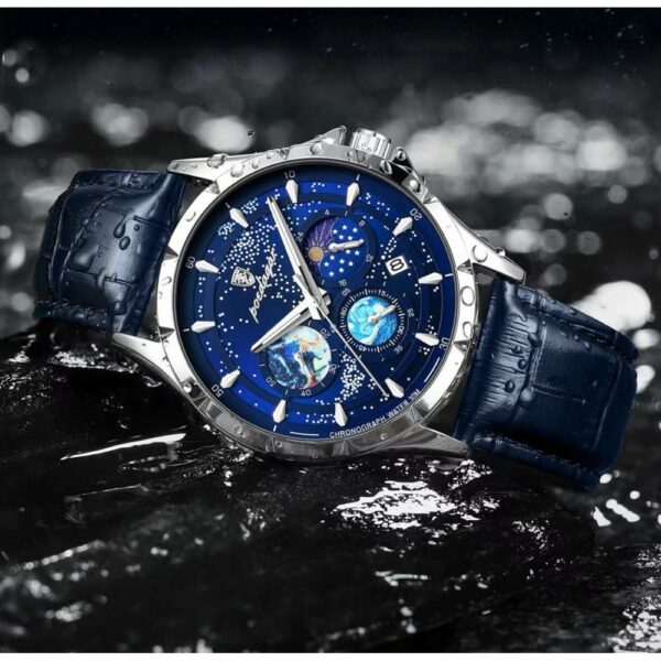 poedagar men's genuine leather watch