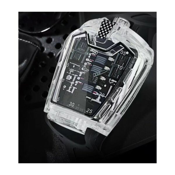 transparent men's watch
