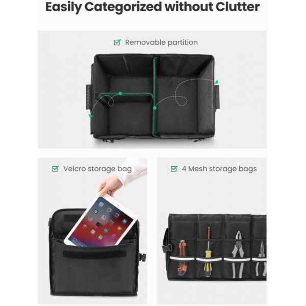 ugreen 80710 multifunctional car trunk organizer (black)