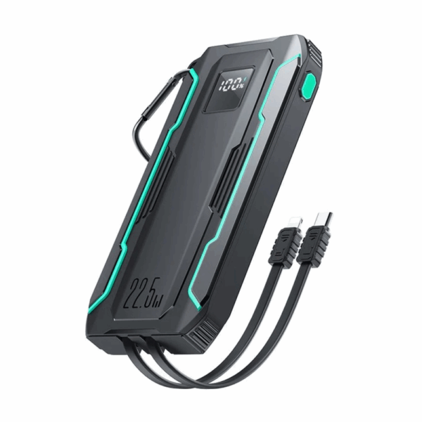 joyroom jr l017 22.5w outdoor power bank 10000mah with dual cables