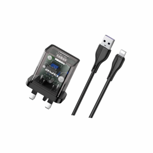 awei c12l power adapter with lightning cable