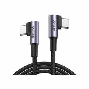 ugreen 70531 angled usb c cable aluminum case with braided 2m (black)