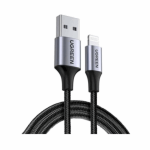 ugreen 60156 lightning to usb cable alu case with braided 1m (black)