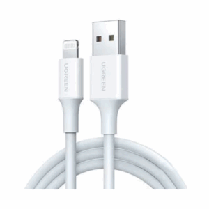 ugreen 20728 usb a male to lightning male cable nickel plating abs shell 1m (white) (6957303827282)