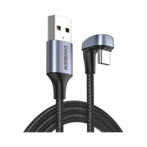 ugreen 70315 usb2.0 a to angled usb c cable aluminum case with braided 2m (black)