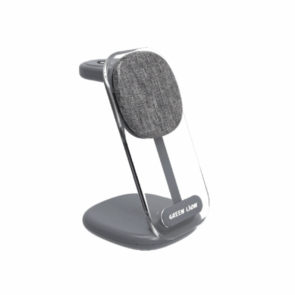 green lion 3 in 1 fabric wireless charger 15w grey