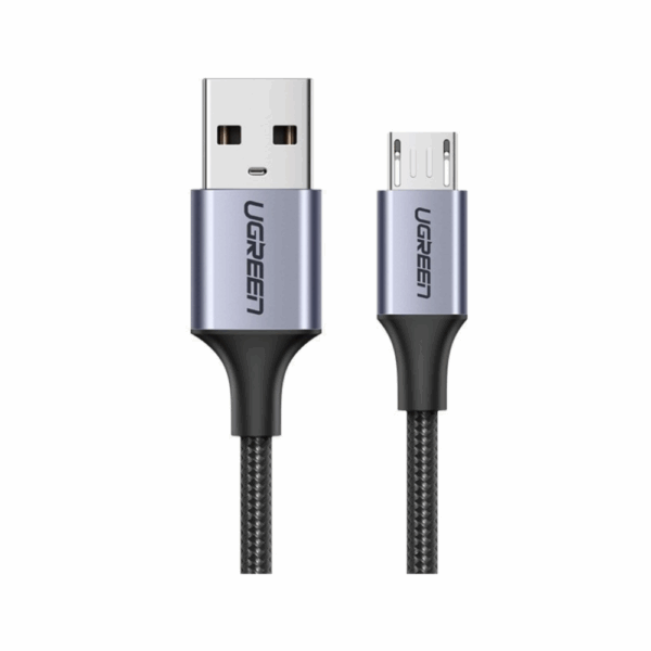 ugreen 60148 usb a to micro usb cable 2m (aluminium case, black)