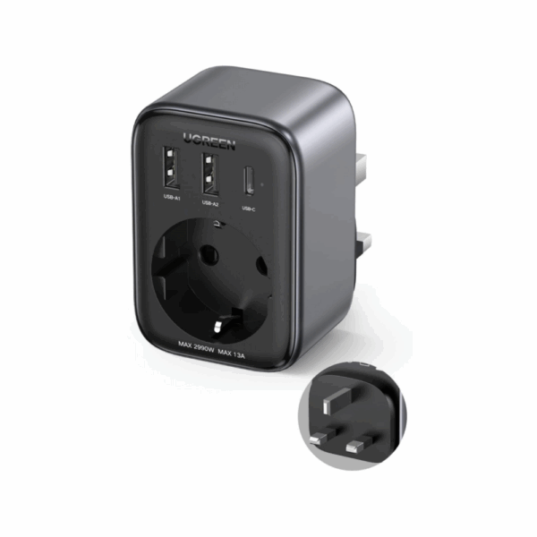 ugreen 15261 30w travel adapter (uk to eu)