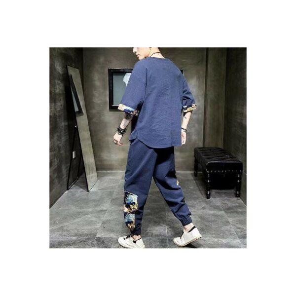 v neck shirt + trousers