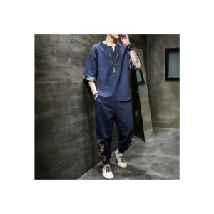 v neck shirt + trousers