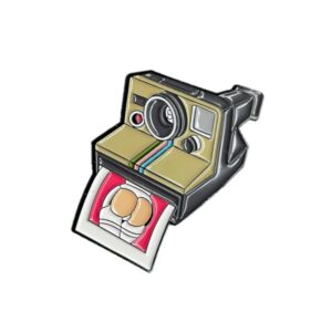 polaroid camera and butt cheeks picture enamel pin