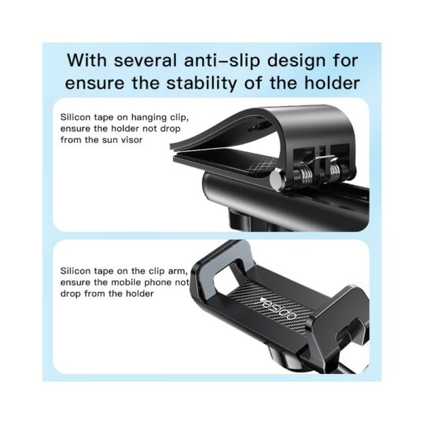 yesido c194 car sun visor using phone holder