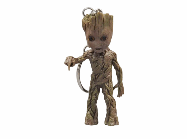 baby groot keyring collection – classic, smiling, sitting, angry & mini poses