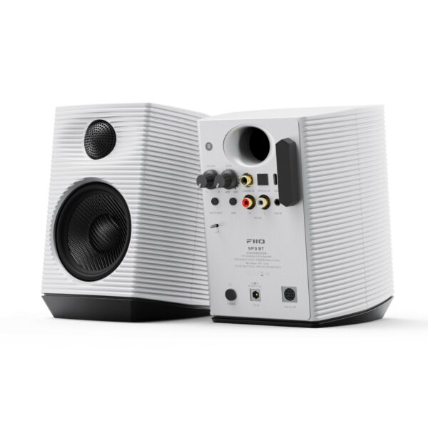 fiio sp3 bt active hi fi desktop bluetooth speaker (white)