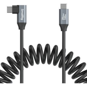 smallrig usb c straight to right angled coiled data cable
