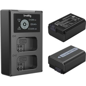 smallrig np fw50 2 battery kit with dual charger