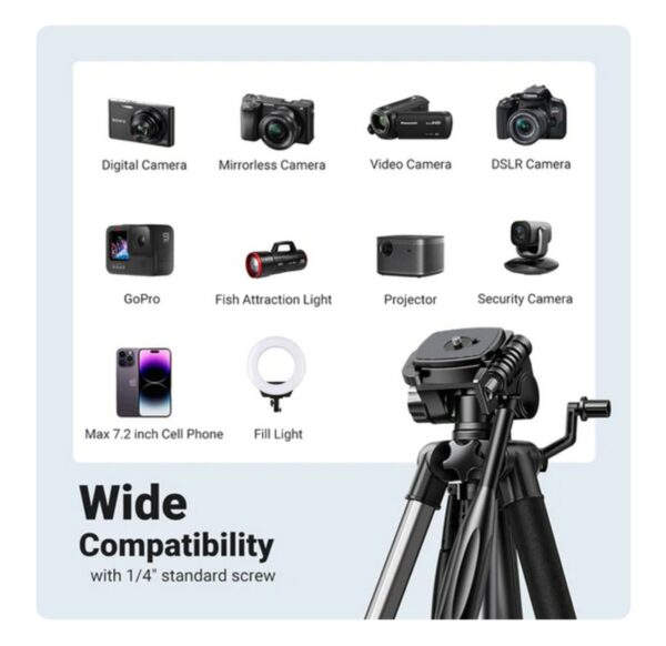 ugreen 15187 professional tripod for phone & camera
