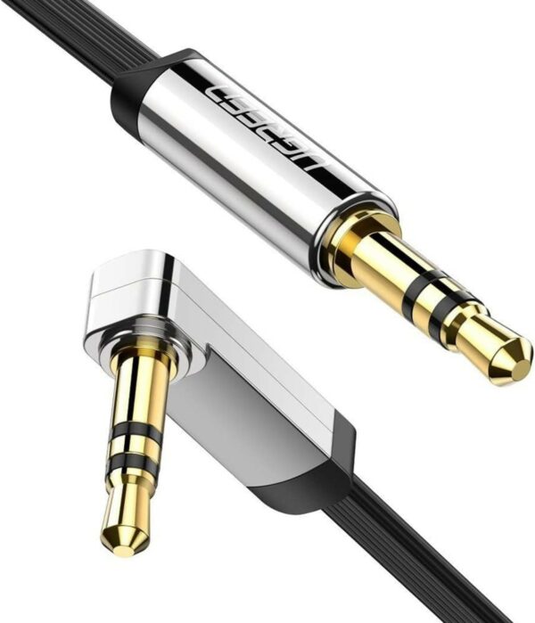 ugreen 10597 3.5mm male to 3.5mm male straight to angle flat cable 1m (black)