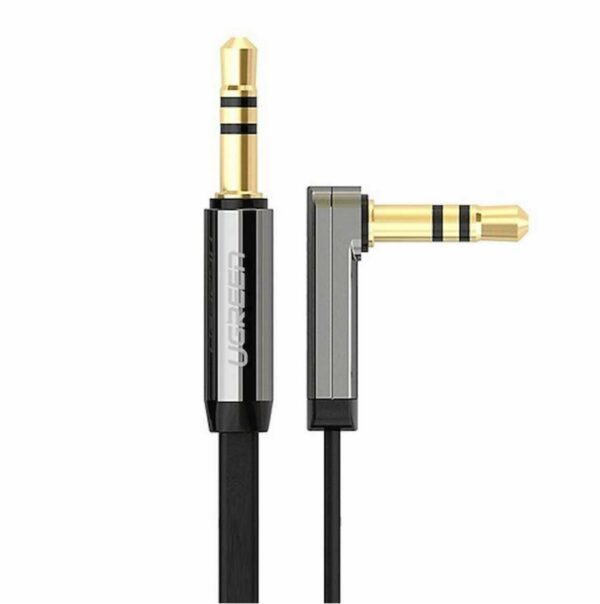 ugreen 10598 3.5mm male to 3.5mm male straight to angle flat cable 1.5m (black)