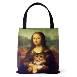 vintage mona lisa tote bag