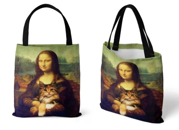 vintage mona lisa tote bag