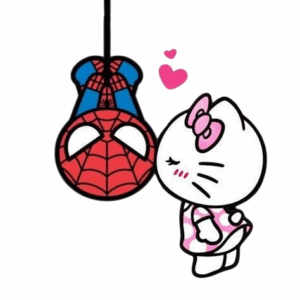 hello kitty and spider man enamel pins