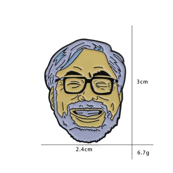 miyazaki hayao face enamel pin