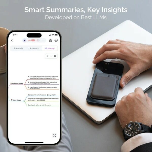 plaud note ai voice recorder (black magnetic case included)