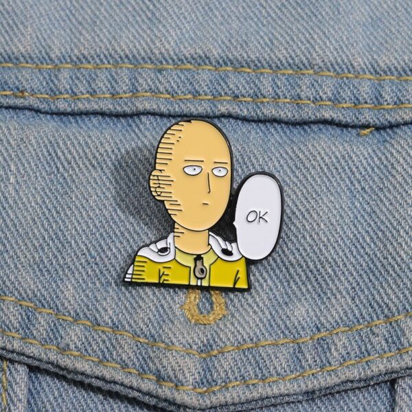 one punch man saitama enamel pin