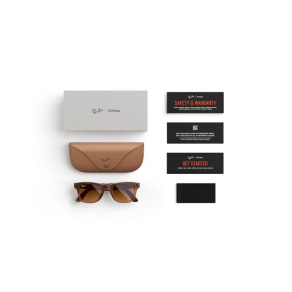 ray ban meta wayfarer shiny caramel transparent/ polar brown