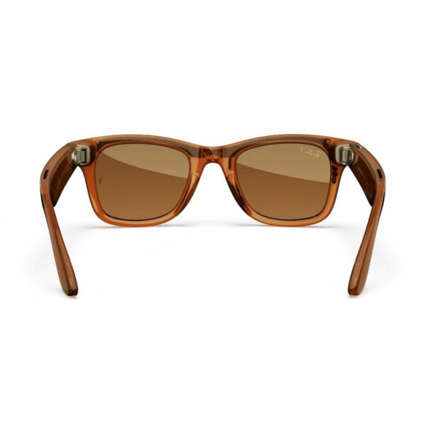 ray ban meta wayfarer shiny caramel transparent/ polar brown