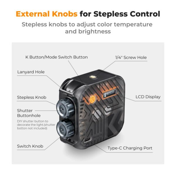k&f concept bi color led video light
