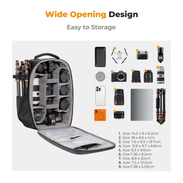 k&f concept hard shell camera backpack kf13.134