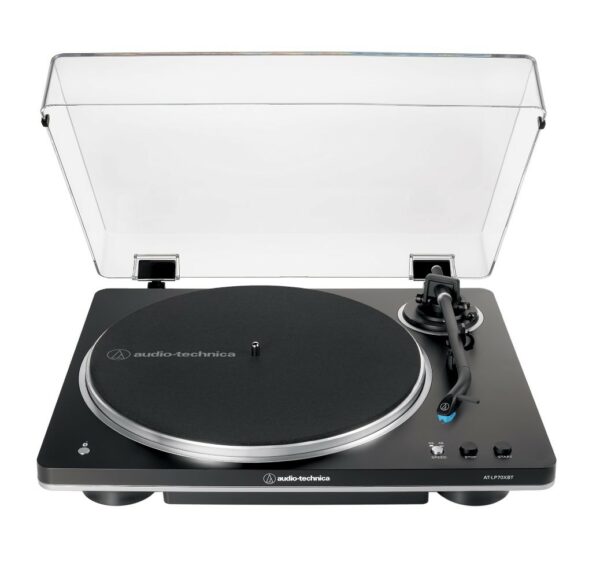 audio technica at lp70xbt fully automatic wireless turntable (black/silver)