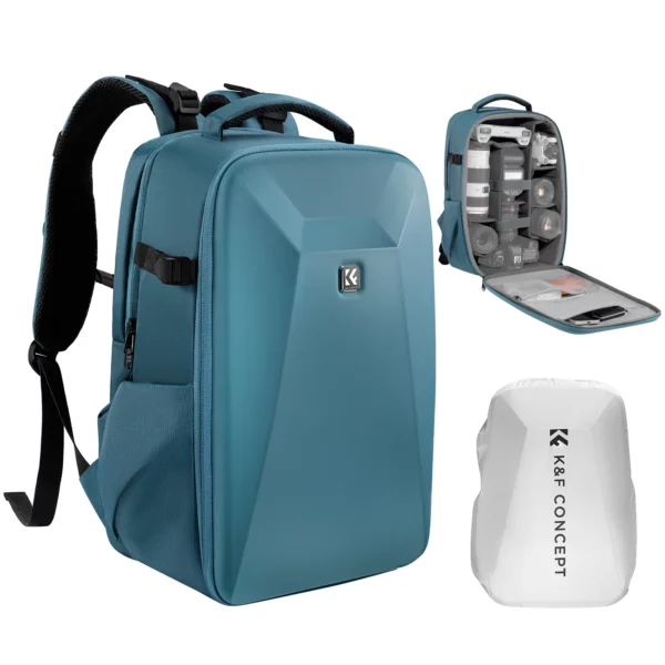 k&f concept nature wander 10 hard shell camera backpack (blue)