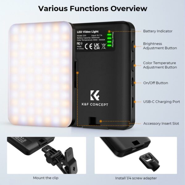 k&f concept led video light