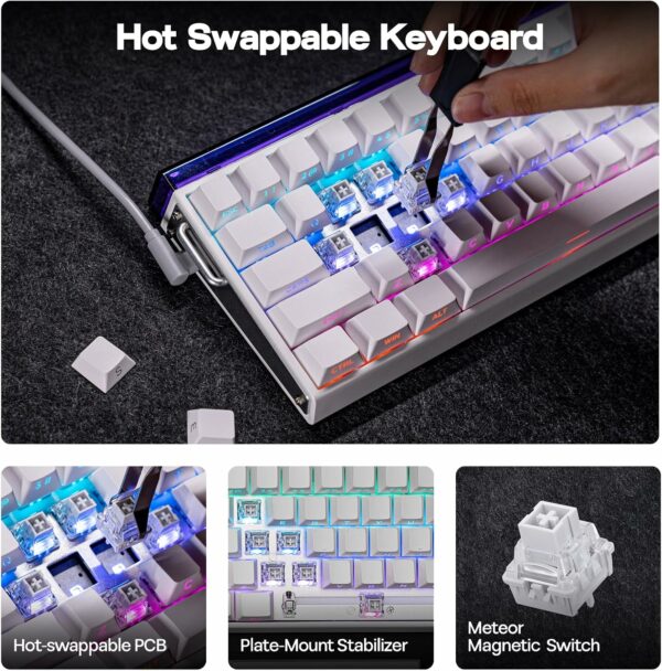 aula x epomaker hero 68 he wired gaming keyboard white