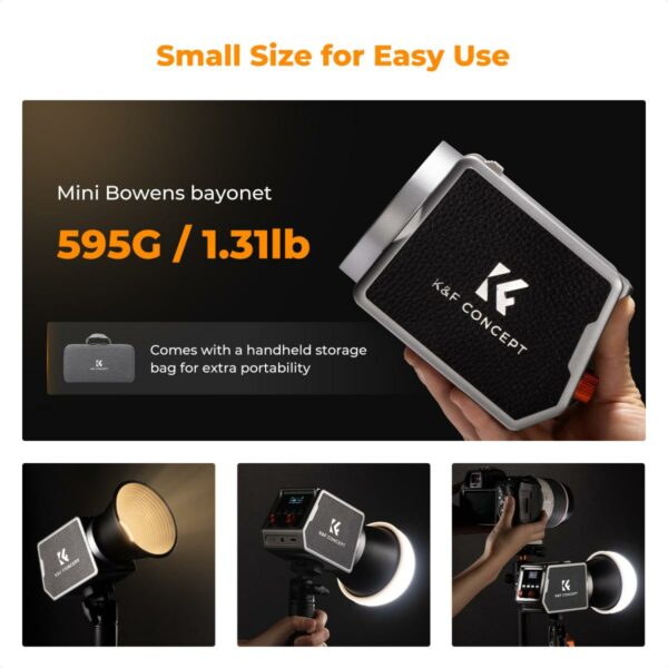 k&f concept pl 60b cob light with built in battery (60w)