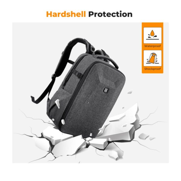 k&f concept nature wander 10 hard shell camera backpack (gray)