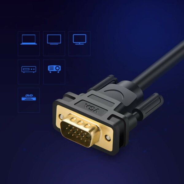 ugreen 11632 vga male to male cable 5m (black)