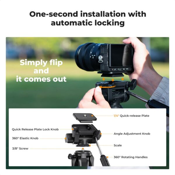 K&F Concept Compact Tripod - Image 5