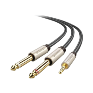 ugreen 10615 3.5mm trs to dual 6.35mm ts audio cable 2m (gray)