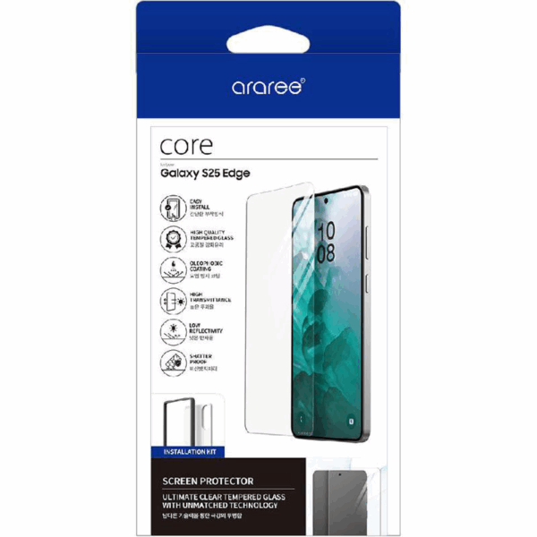 araree core smartphone screen protector tempered glass for samsung galaxy s25 edge