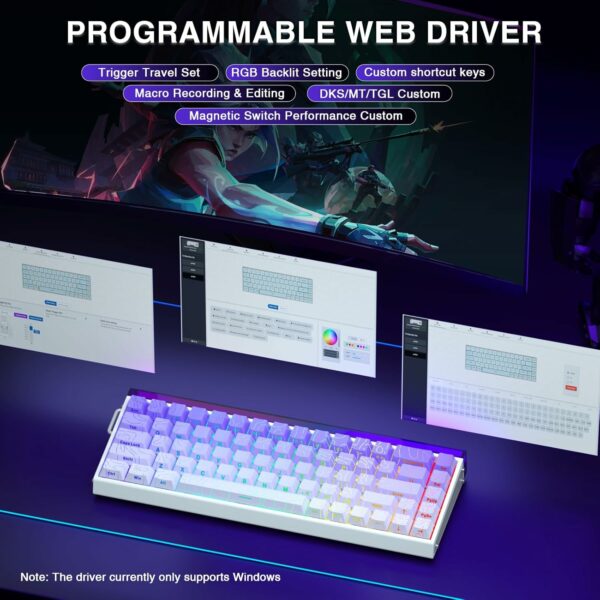 aula hero 68 he 60% wired gaming keyboard dragon king magnetic switch