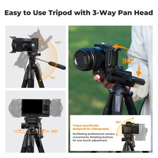 K&F Concept Compact Tripod - Image 6
