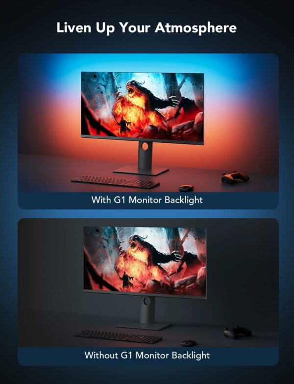 govee dreamview g1 rgbic gaming light for 24" 32" monitors (model h604b)