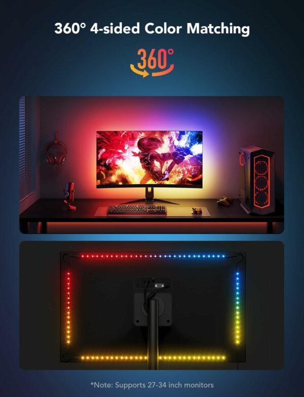 govee dreamview g1 rgbic gaming light for 24" 32" monitors (model h604b)