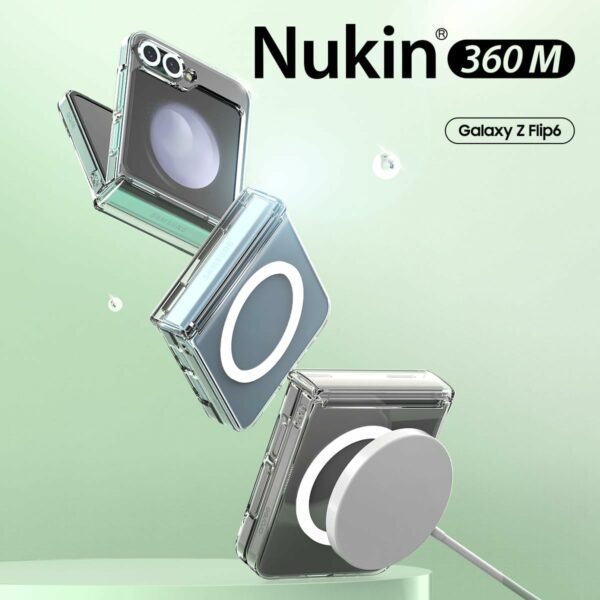 araree nukin 360 m clear magsafe case samsung galaxy z flip 6