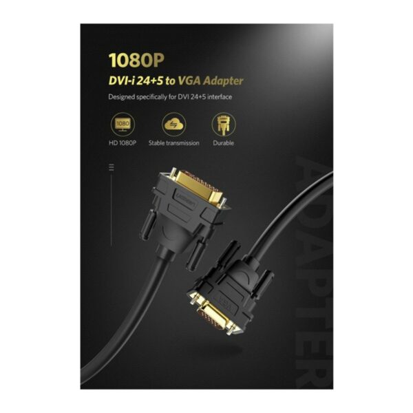 ugreen 11677 dvi (24+5) male to vga male cable 2m (black)